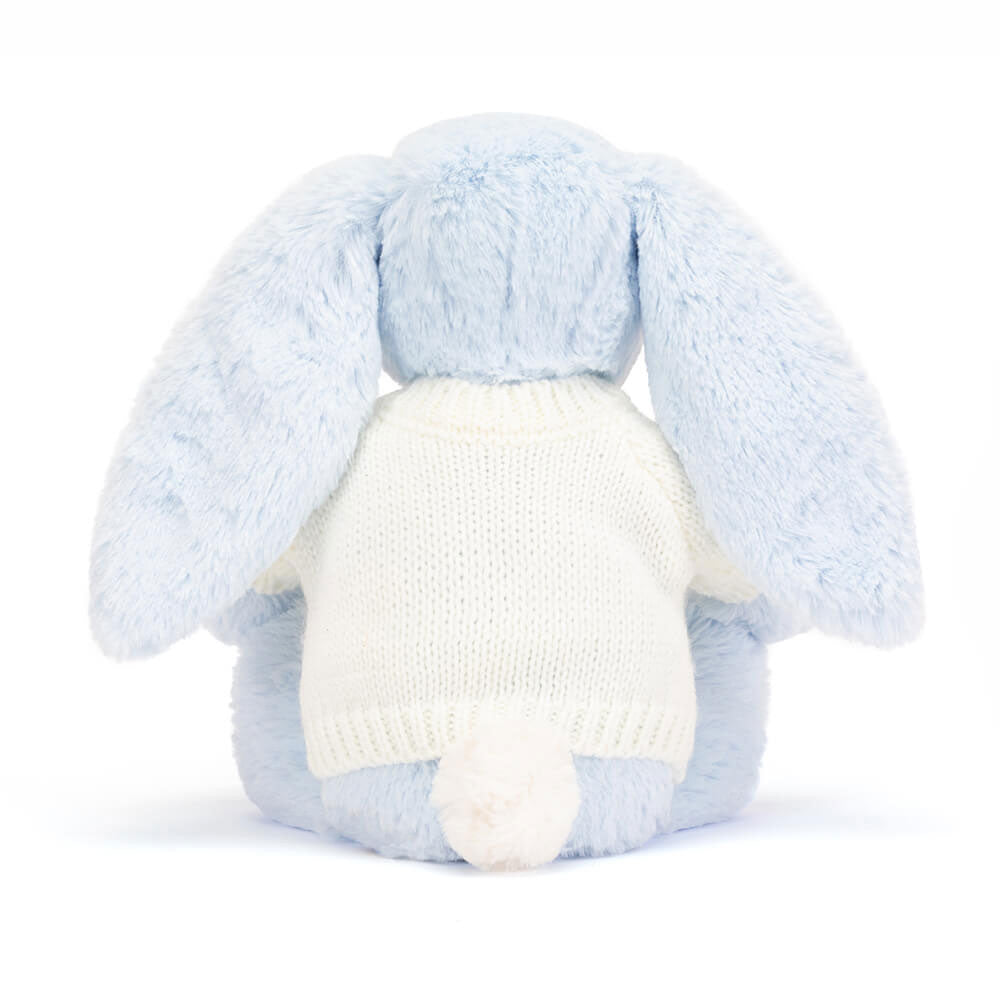 Bashful Blue Bunny with Personalized Cream Jumper | Jellycat