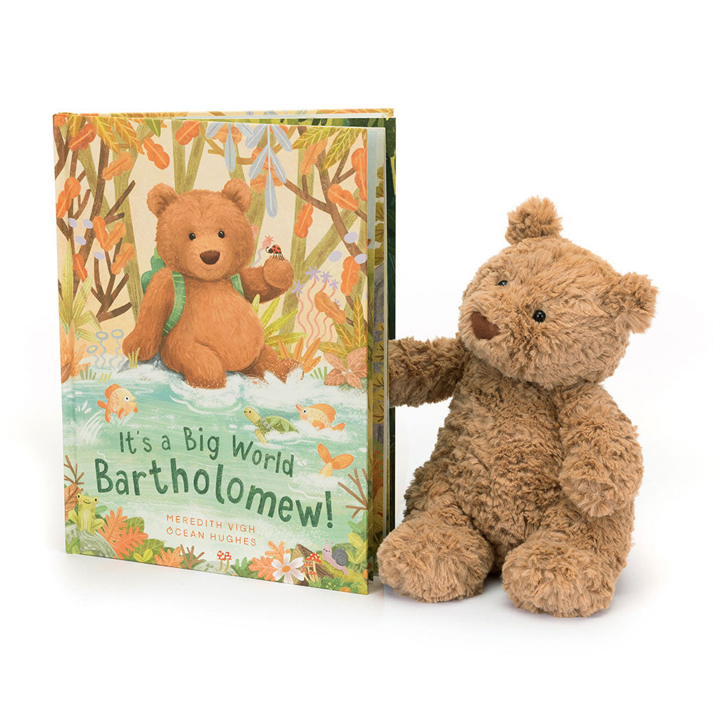It's a Big World Bartholomew Book & Bartholomew Bear Medium | Jellycat