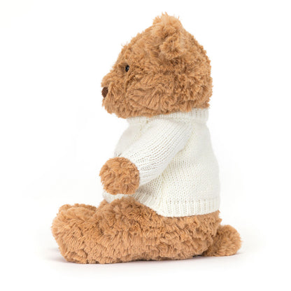 Bartholomew Bear with Personalized Cream Jumper | Jellycat
