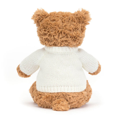 Bartholomew Bear with Personalized Cream Jumper | Jellycat