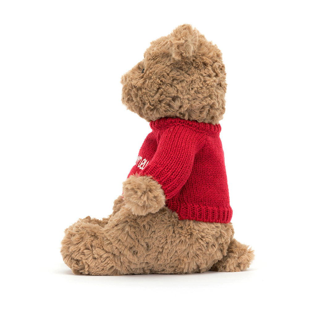 Bartholomew Bear with Personalized Red Jumper | Jellycat