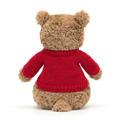 Bartholomew Bear with Personalized Red Jumper | Jellycat