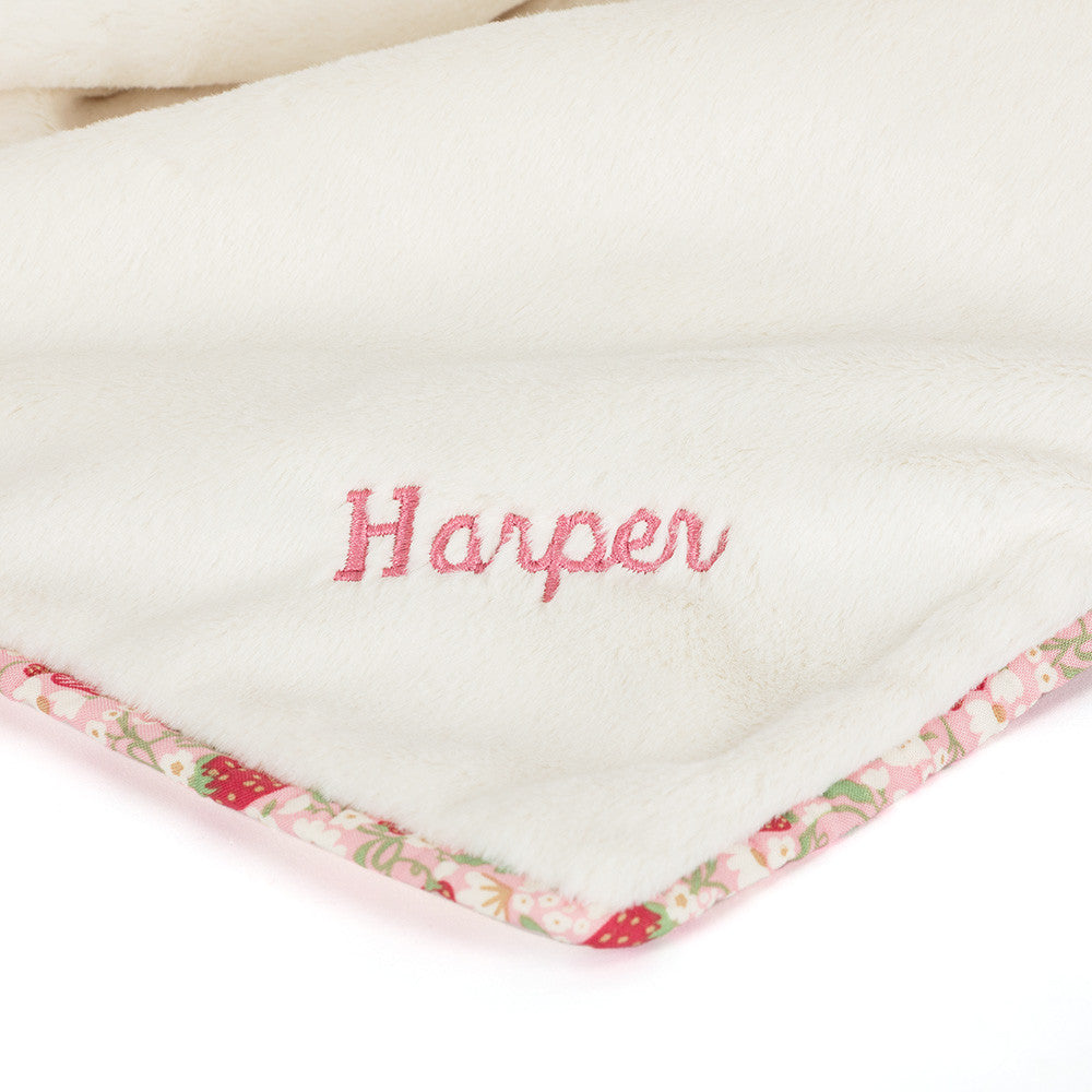 Personalized Blossom Cream Bunny 'Berry' Blankie | Jellycat