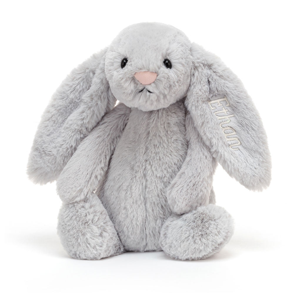 Personalized Bashful Silver Bunny Medium | Jellycat