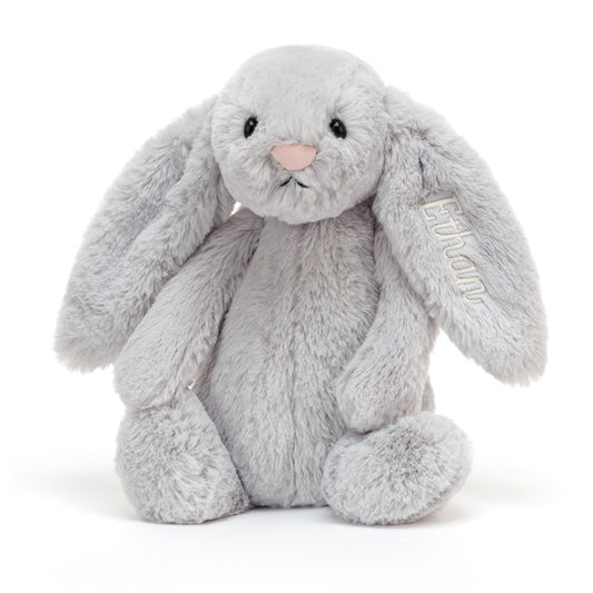 Personalized Bashful Silver Bunny Medium | Jellycat