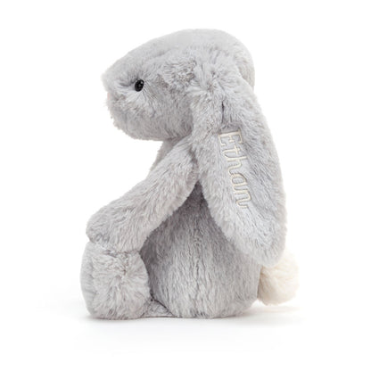 Personalized Bashful Silver Bunny Medium | Jellycat