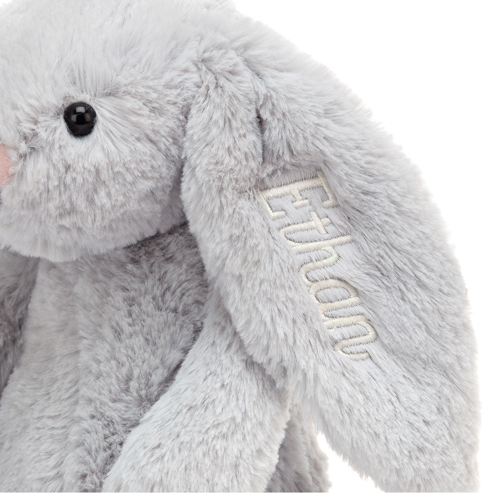 Personalized Bashful Silver Bunny Medium | Jellycat
