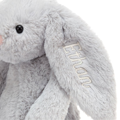 Personalized Bashful Silver Bunny Medium | Jellycat