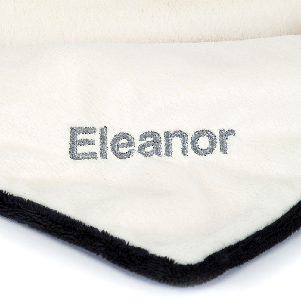 Personalized Bashful Black & Cream Puppy Blankie | Jellycat