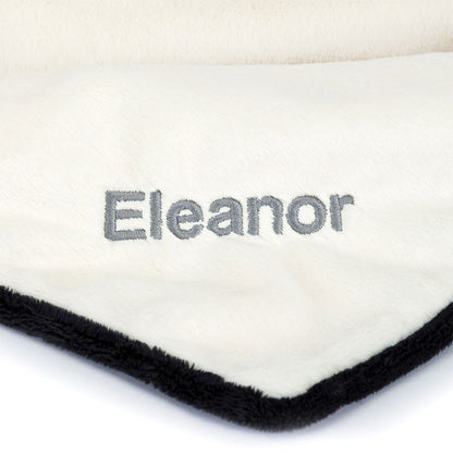 Personalized Bashful Black & Cream Puppy Blankie | Jellycat