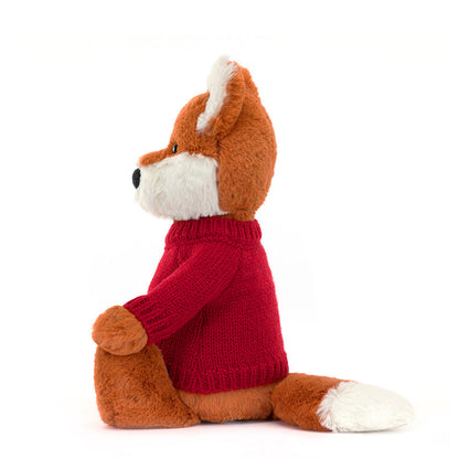 Bashful Fox Cub with Personalized Red Jumper | Jellycat