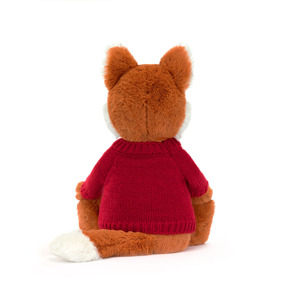Bashful Fox Cub with Personalized Red Jumper | Jellycat