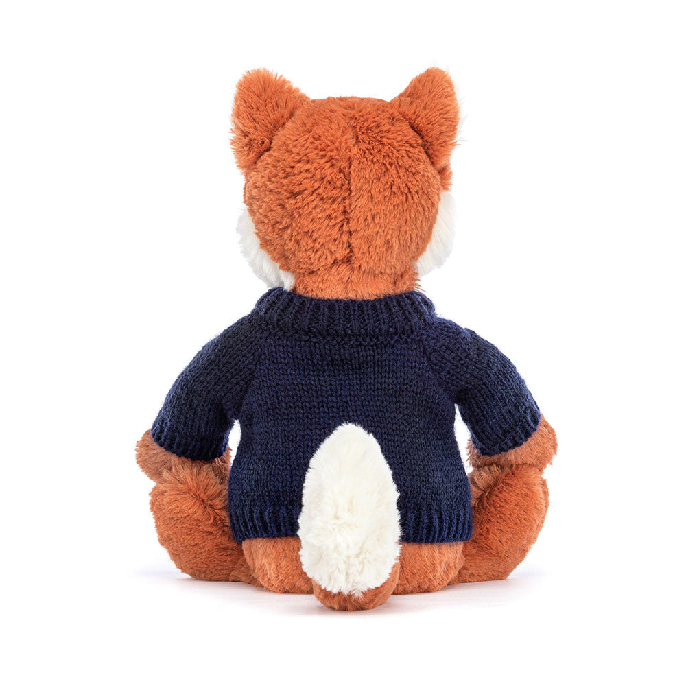 Bashful Fox Cub with Personalized Navy Jumper | Jellycat