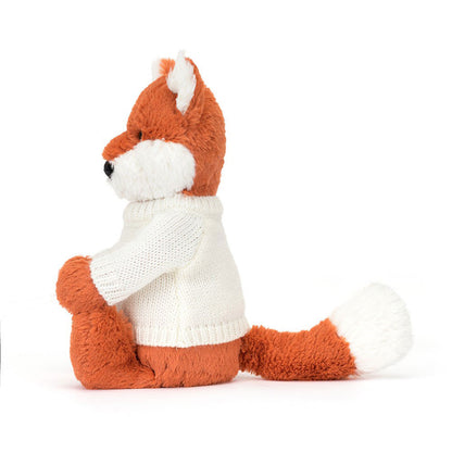 Bashful Fox Cub with Personalized Cream Jumper | Jellycat