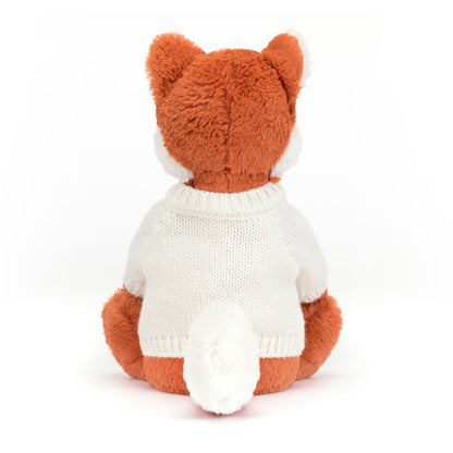 Bashful Fox Cub with Personalized Cream Jumper | Jellycat