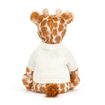 Bashful Giraffe with Personalized Cream Jumper | Jellycat