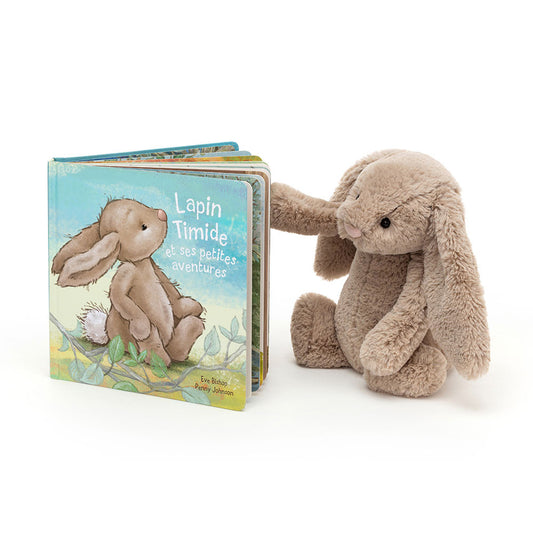 Lapin Timide Et Ses Petites Aventures & Bashful Beige Bunny Medium | Jellycat