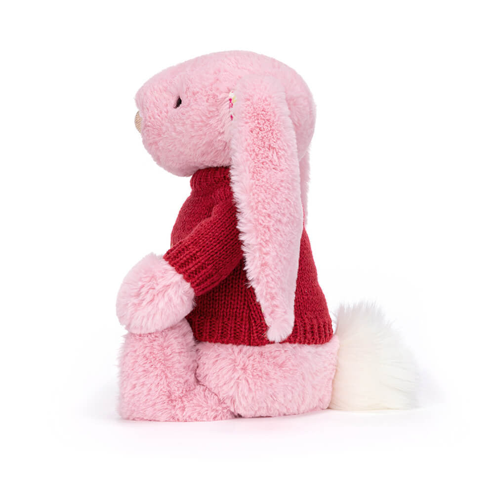 Blushkin Blossom Luxe Bunny with Personalized Red Jumper | Jellycat