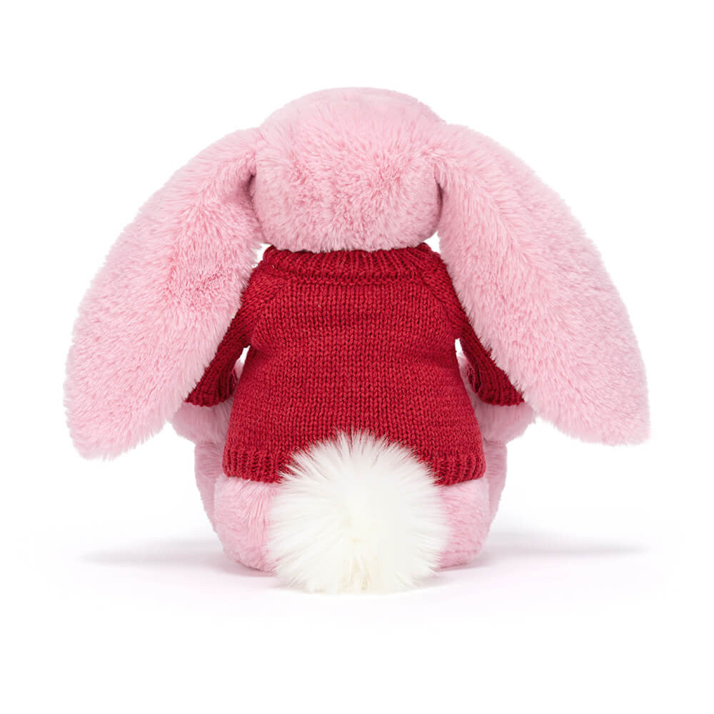 Blushkin Blossom Luxe Bunny with Personalized Red Jumper | Jellycat