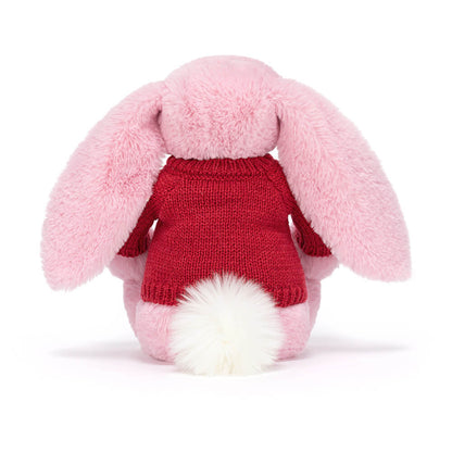 Blushkin Blossom Luxe Bunny with Personalized Red Jumper | Jellycat