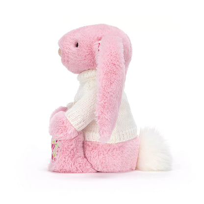 Blushkin Blossom Luxe Bunny with Personalized Cream Jumper | Jellycat
