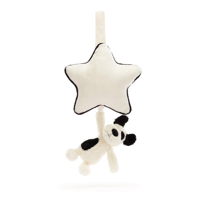 Bashful Black & Cream Puppy Musical Pull | Jellycat