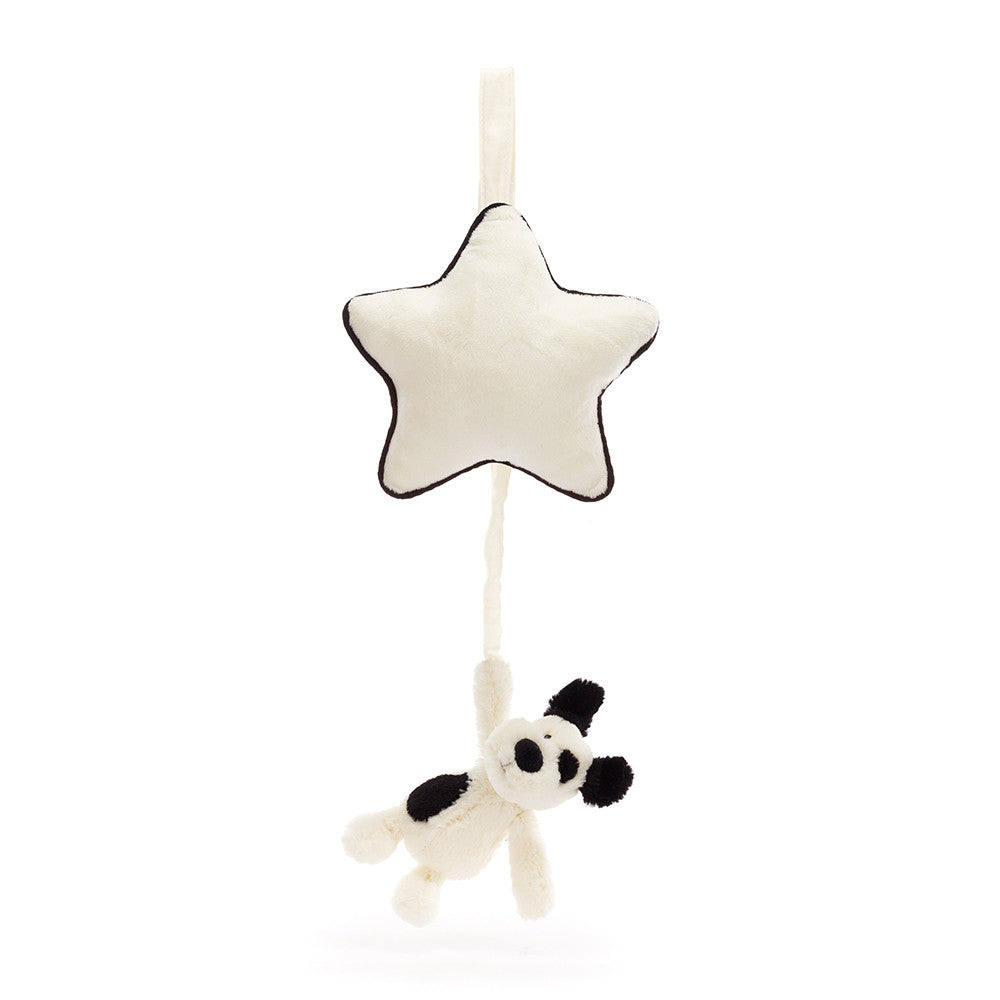 Bashful Black & Cream Puppy Musical Pull | Jellycat