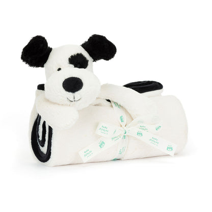 Bashful Black & Cream Puppy Blankie | Jellycat