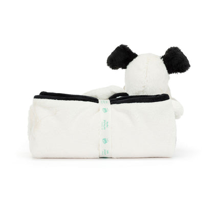 Bashful Black & Cream Puppy Blankie | Jellycat
