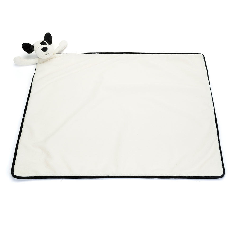 Bashful Black & Cream Puppy Blankie | Jellycat