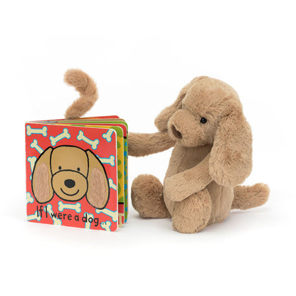 If I Were a Dog Board Book & Bashful Toffee Puppy Medium | Jellycat