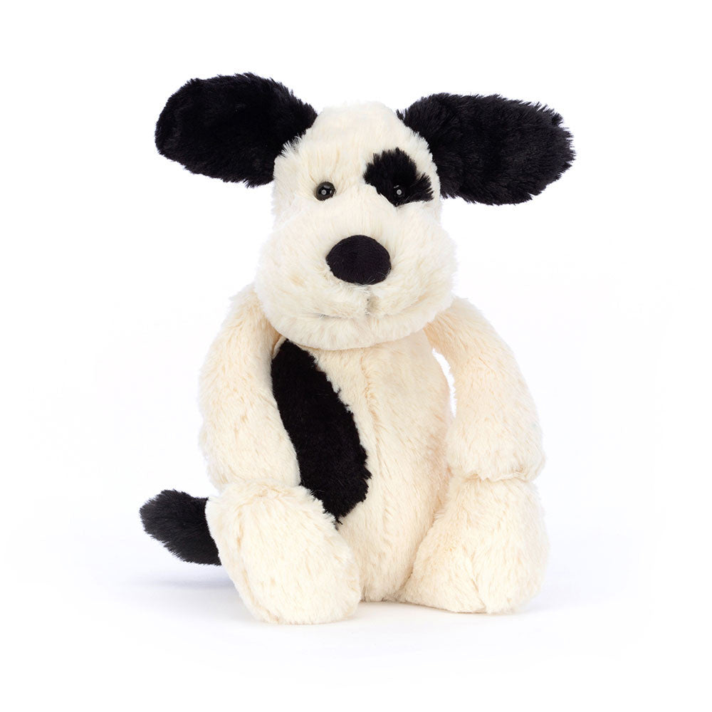 The Pick of the Sticks Book and Bashful Black & Cream Puppy Medium | Jellycat