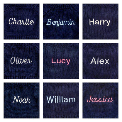 Bashful Monkey with Personalized Navy Jumper | Jellycat