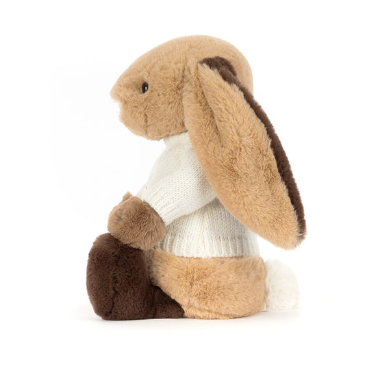 Bashful Patchwork Brown Bunny with Personalized Cream Jumper | Jellycat