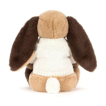 Bashful Patchwork Brown Bunny with Personalized Cream Jumper | Jellycat