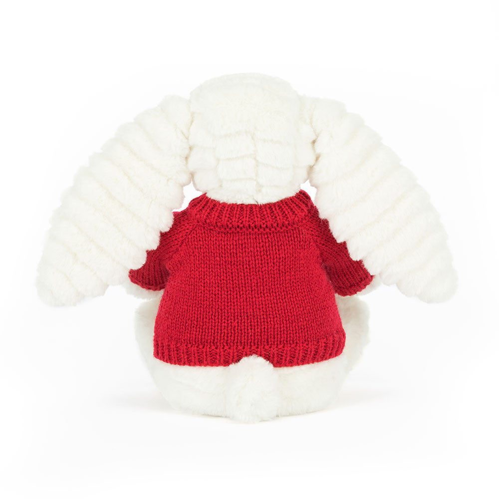 Bashful Luxe Bunny Nimbus with Personalized Red Jumper | Jellycat
