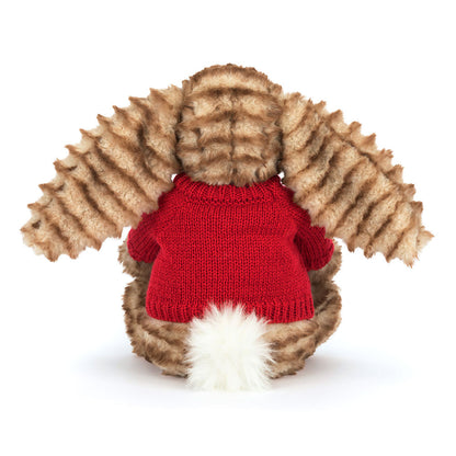 Bashful Luxe Bunny Juniper with Personalized Red Jumper | Jellycat