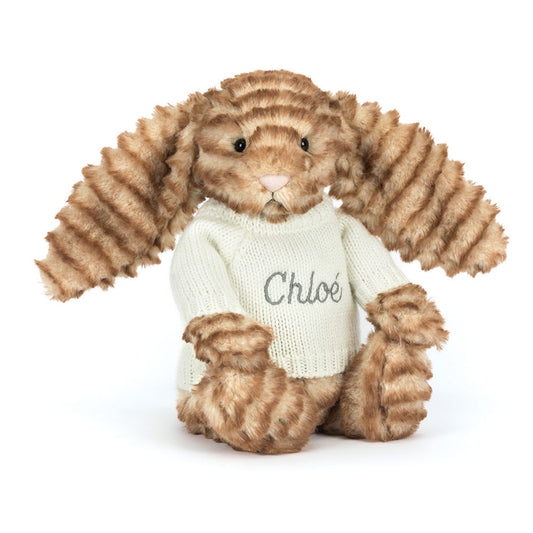 Bashful Luxe Bunny Juniper with Personalized Cream Jumper | Jellycat