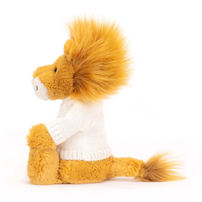Bashful Lion with Personalized Cream Jumper | Jellycat