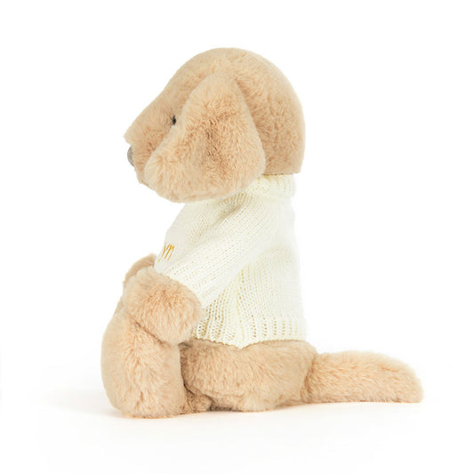 Bashful Luxe Puppy Orlando with Personalized Cream Jumper | Jellycat