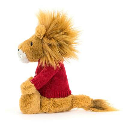 Bashful Lion with Personalized Red Jumper | Jellycat