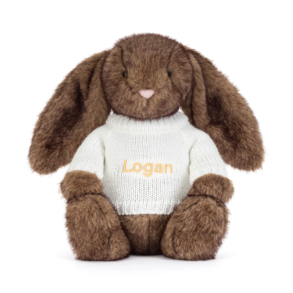 Hoppleston Luxe Bunny with Personalized Cream Jumper | Jellycat