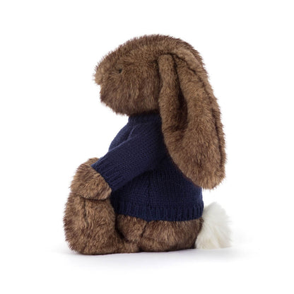Hoppleston Luxe Bunny with Personalized Navy Jumper | Jellycat