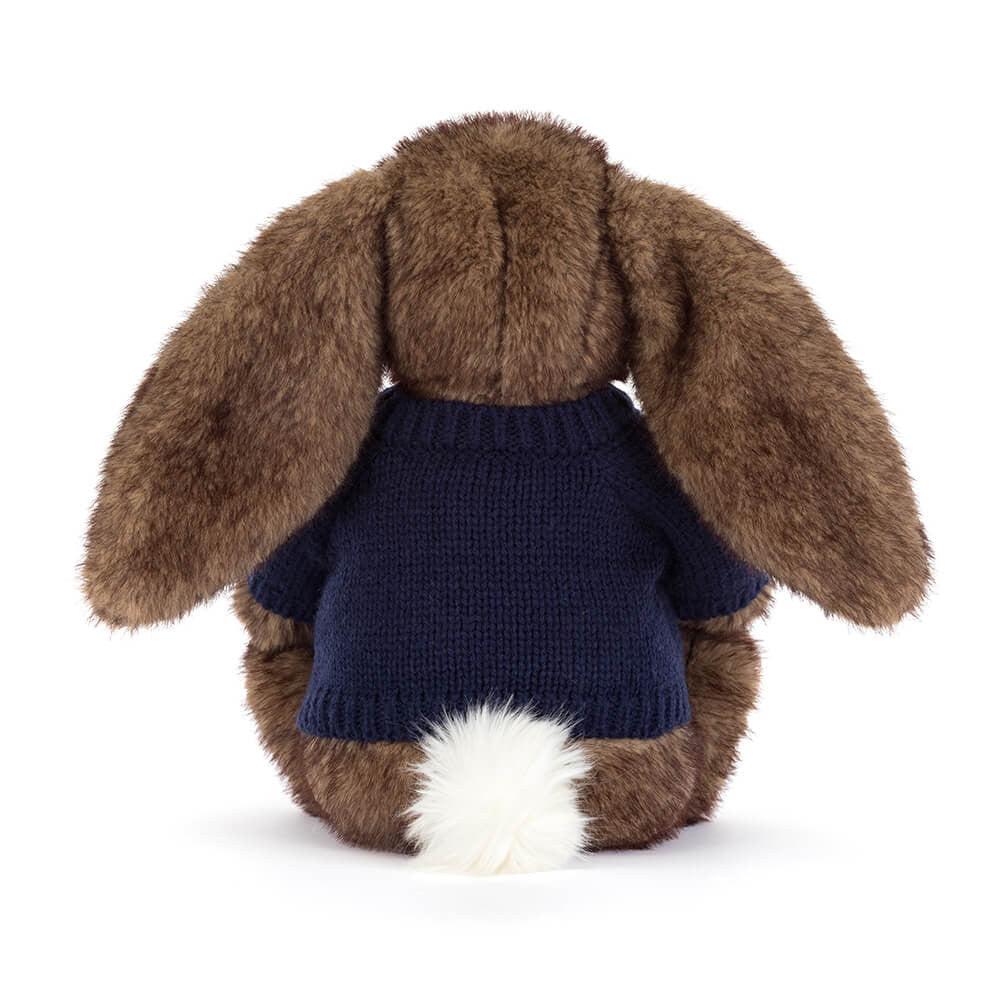 Hoppleston Luxe Bunny with Personalized Navy Jumper | Jellycat