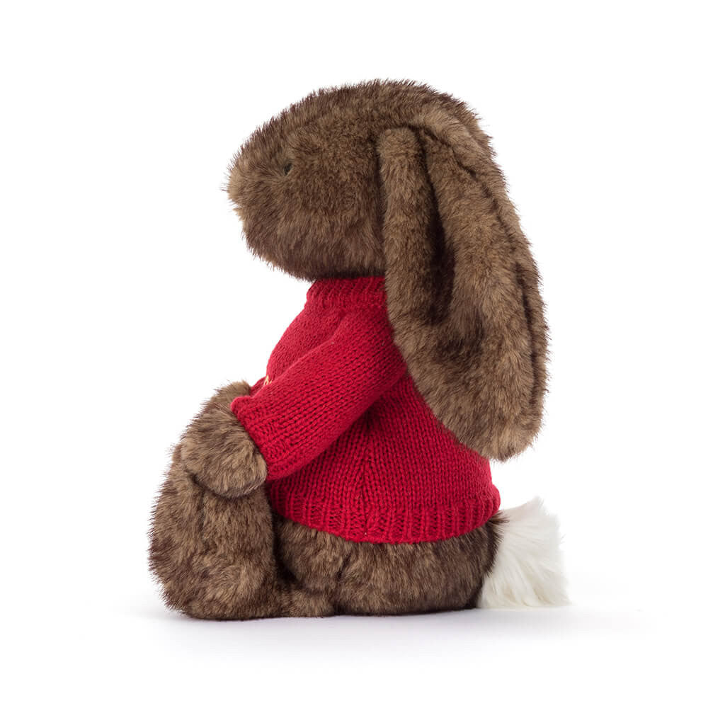 Hoppleston Luxe Bunny with Personalized Red Jumper | Jellycat