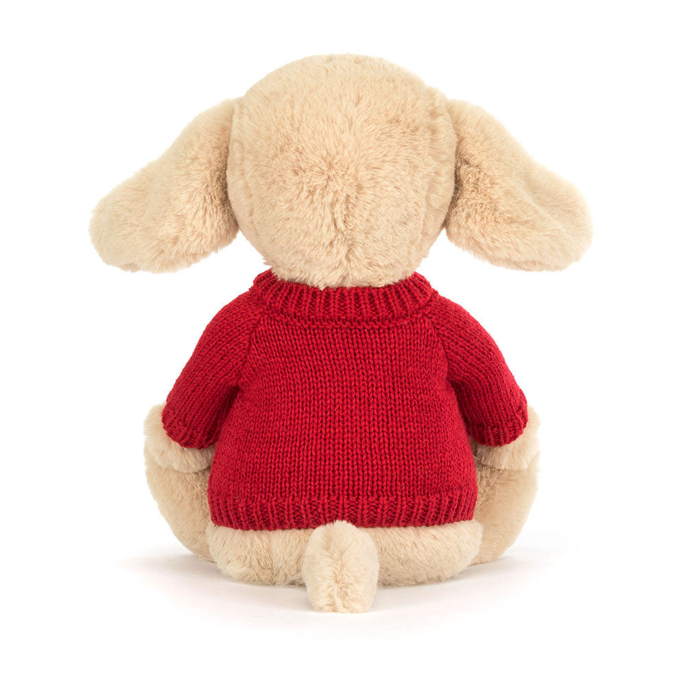 Bashful Luxe Puppy Orlando with Personalized Red Jumper | Jellycat