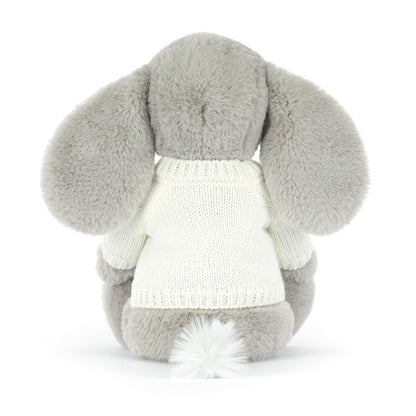 Bashful Luxe Elephant Thuddeus with Personalized Cream Jumper | Jellycat