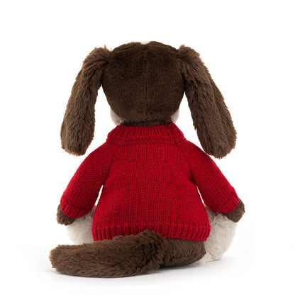 Bashful Fudge Puppy with Personalized Red Jumper | Jellycat