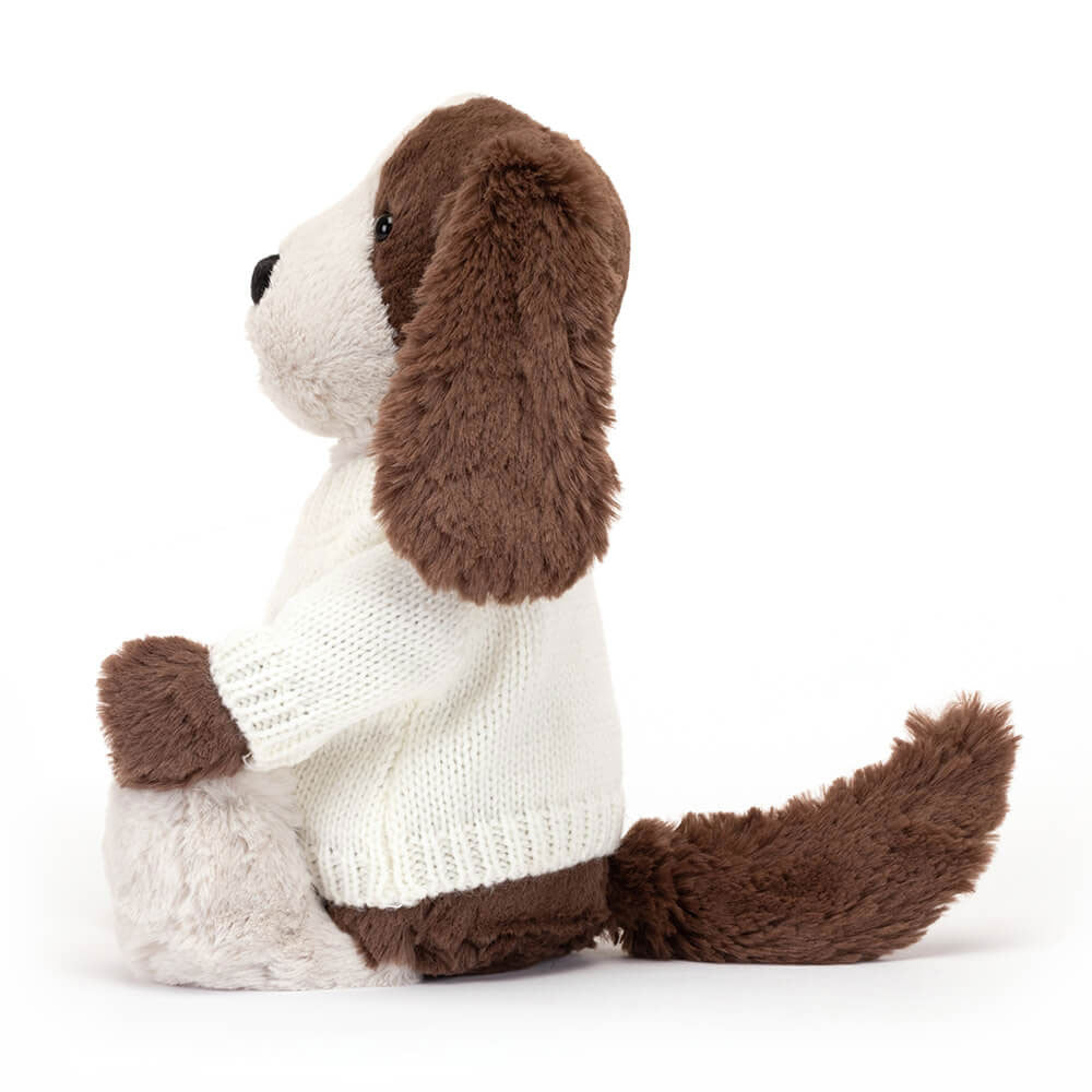 Bashful Fudge Puppy with Personalized Cream Jumper | Jellycat