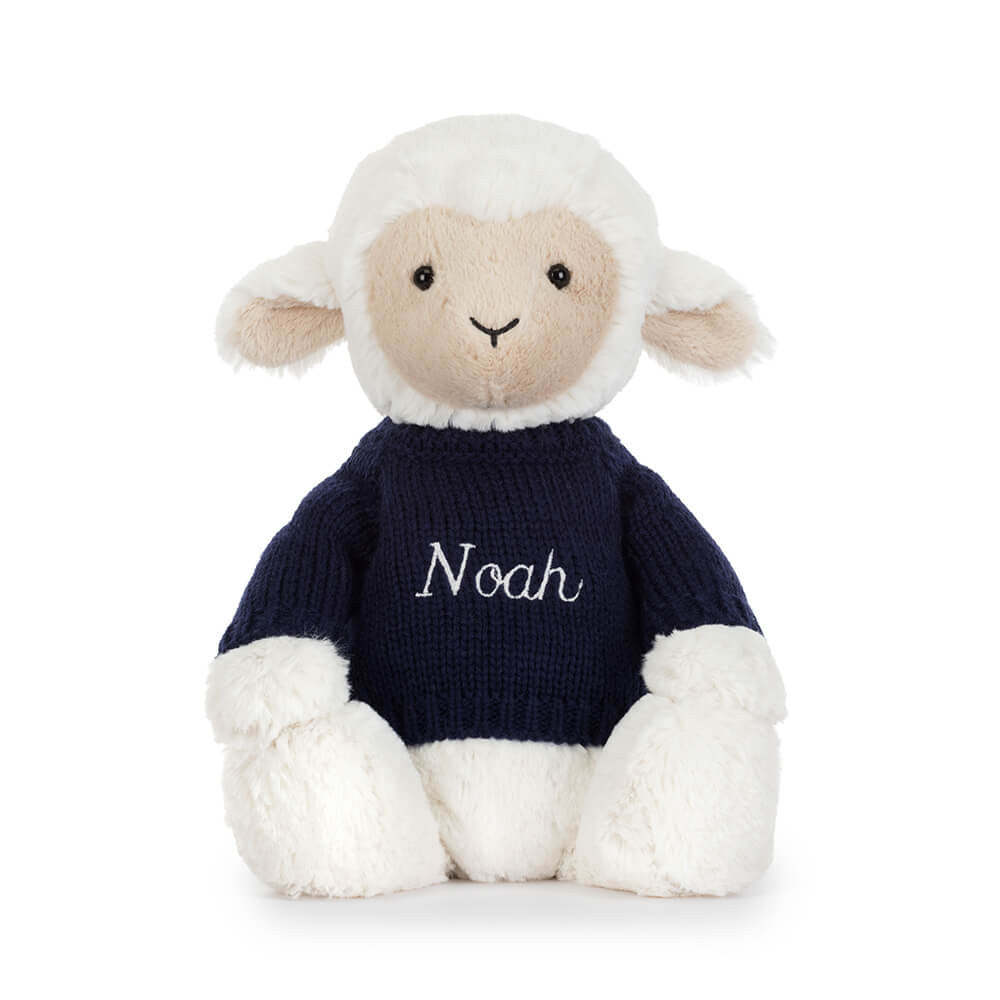 Skipson Lamb with Personalized Navy Jumper | Jellycat
